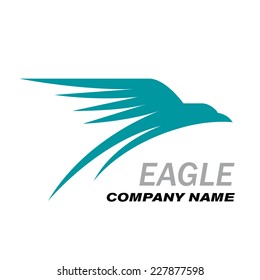 Vector sign eagle in flight