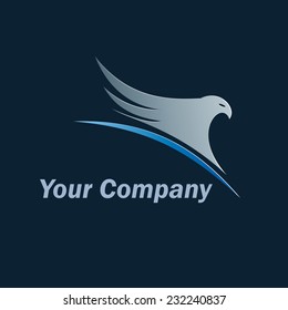 Vector sign eagle on the world