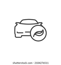 Vector sign of the Eco friendly auto or electric vehicle symbol is isolated on a white background. Eco friendly auto or electric vehicle icon color editable.