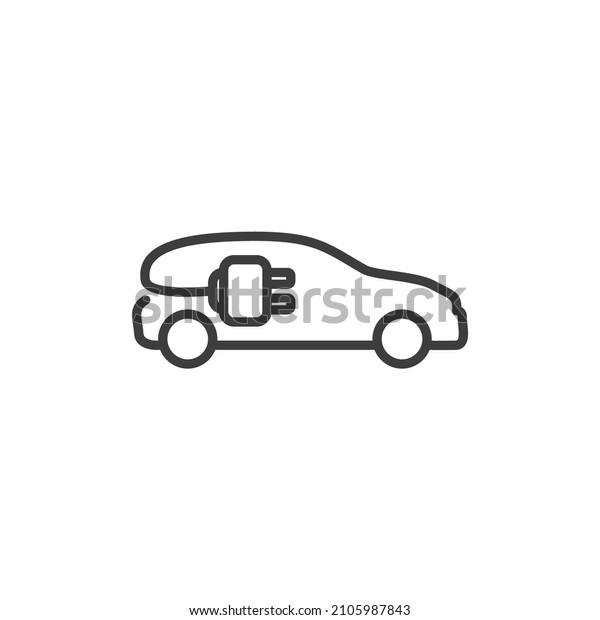 Vector sign of the Eco\
friendly auto or electric vehicle symbol is isolated on a white\
background. Eco friendly auto or electric vehicle icon color\
editable.