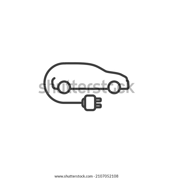Vector sign of the Eco\
friendly auto or electric vehicle symbol is isolated on a white\
background. Eco friendly auto or electric vehicle icon color\
editable.