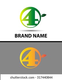 Vector sign Eco number four logo
