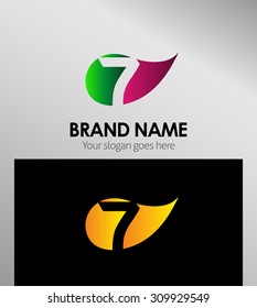 Vector sign Eco number seven logo
