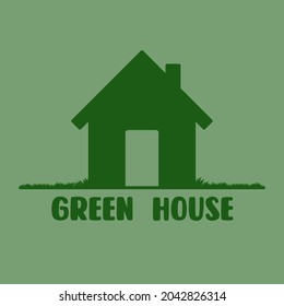 Vector sign eco-house, logo green house, skyline green, illustration eps
