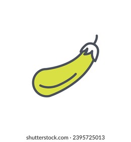 Signo vectorial del símbolo de la berenjena aislado en un fondo blanco. color de icono modificable.