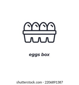 Vector sign of eggs box symbol is isolated on a white background. icon color editable.