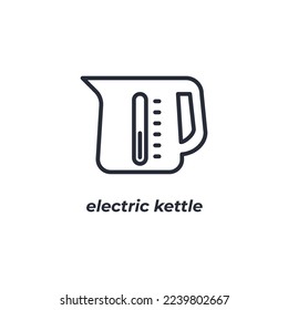 Vector sign electric kettle symbol is isolated on a white background. icon color editable.