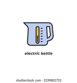 Vector sign electric kettle symbol is isolated on a white background. icon color editable.