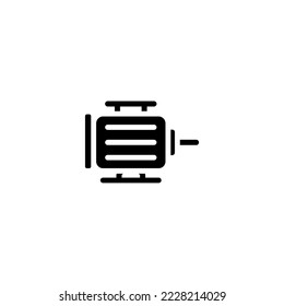 El símbolo vectorial del motor eléctrico se aísla sobre un fondo blanco. color de icono de ilustración vectorial editable.