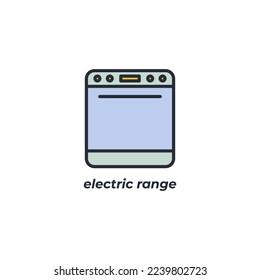 Vector sign electric range symbol is isolated on a white background. icon color editable.