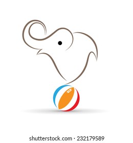 Vector sign elephant juggler