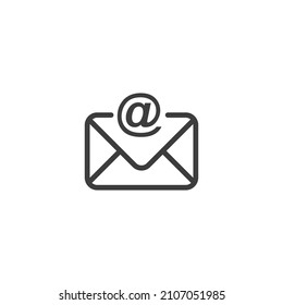 Vector sign of the email symbol is isolated on a white background. email icon color editable.