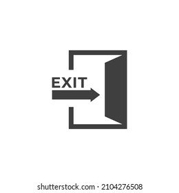 Vector sign of the Emergency exit symbol is isolated on a white background. Emergency exit icon color editable.