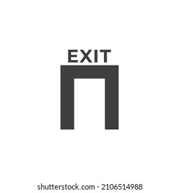 Vector sign of the Emergency exit symbol is isolated on a white background. Emergency exit icon color editable.