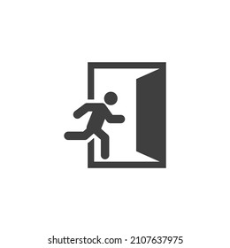 Vector sign of the Emergency exit symbol is isolated on a white background. Emergency exit icon color editable.