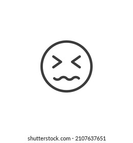 Vector sign of the emoticon face symbol is isolated on a white background. emoticon face icon color editable.