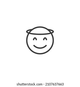 El signo vector del símbolo de la cara del emoticono se aísla sobre un fondo blanco. color de icono de cara emoticono modificable.
