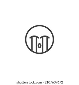 Vector sign of the emoticon face symbol is isolated on a white background. emoticon face icon color editable.