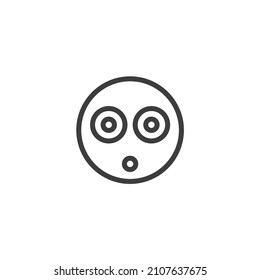 Das Vektorzeichen des Emoticon-Gesichtszeichens ist einzeln auf weißem Hintergrund. Emoticon Gesicht Symbol Farbe editierbar.