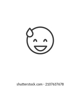 Vector sign of the emoticon face symbol is isolated on a white background. emoticon face icon color editable.