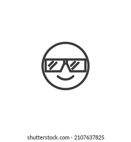 Vector sign of the emoticon face symbol is isolated on a white background. emoticon face icon color editable.