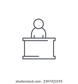 Vector sign of the employee symbol isolated on a white background. icon color editable.