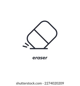 Vector sign eraser symbol is isolated on a white background. icon color editable.