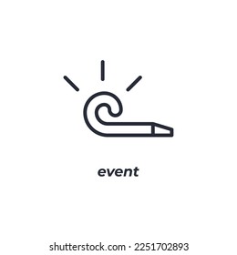 Vector sign event symbol is isolated on a white background. icon color editable.