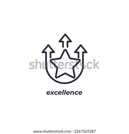 Vector sign excellence symbol is isolated on a white background. icon color editable.