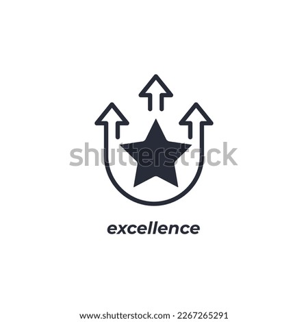 Vector sign excellence symbol is isolated on a white background. icon color editable.