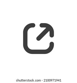 Vector sign of the External link symbol is isolated on a white background. External link icon color editable.