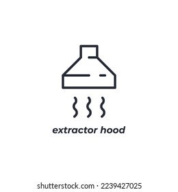 El símbolo del capó del extractor de signos vectoriales está aislado en un fondo blanco. color de icono modificable.