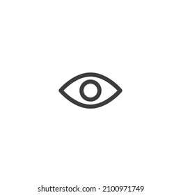El signo vectorial del símbolo ocular se aísla sobre un fondo blanco. color de icono de ojo editable.