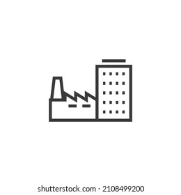 Vector sign of the factory symbol is isolated on a white background. factory icon color editable.