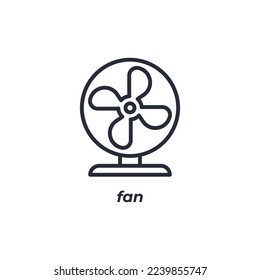 Vector sign fan symbol is isolated on a white background. icon color editable.