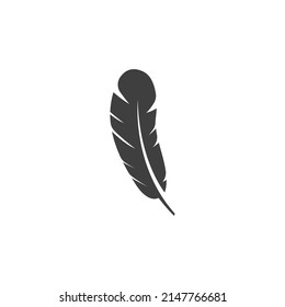 Vector sign of the feather symbol is isolated on a white background. feather icon color editable.