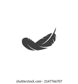 Vector sign of the feather symbol is isolated on a white background. feather icon color editable.