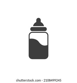 Vector sign of the feeding bottle symbol is isolated on a white background. feeding bottle icon color editable.