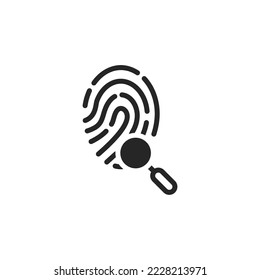 Das Vektorzeichen des Fingerabdruckzeichens ist einzeln auf weißem Hintergrund. Vektorgrafik-Symbolfarbe editierbar.