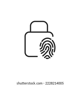 Das Vektorzeichen des Fingerabdruckzeichens ist einzeln auf weißem Hintergrund. Vektorgrafik-Symbolfarbe editierbar.