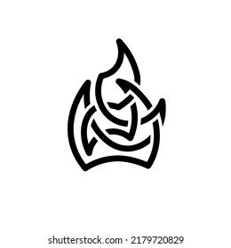 vector sign of fire in the Celtic style on a transparent background