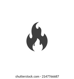 Vector sign of the Fire flame symbol is isolated on a white background. Fire flame icon color editable.