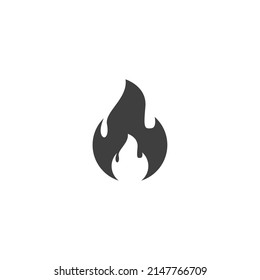 Vector sign of the Fire flame symbol is isolated on a white background. Fire flame icon color editable.