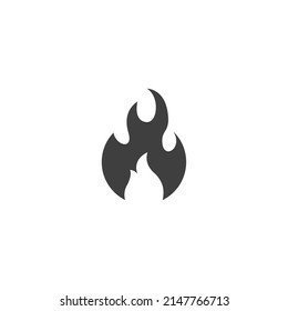 Vector sign of the Fire flame symbol is isolated on a white background. Fire flame icon color editable.