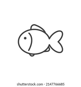 Vector sign of the fish symbol is isolated on a white background. fish icon color editable.
