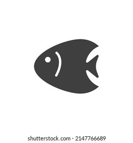Vector sign of the fish symbol is isolated on a white background. fish icon color editable.