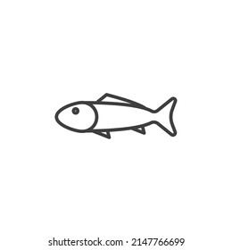Vector sign of the fish symbol is isolated on a white background. fish icon color editable.