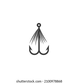 Vector sign of the fishing hook symbol is isolated on a white background. fishing hook icon color editable.