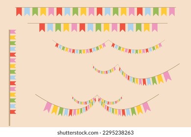 Vector sign flag.
set for day celebration.