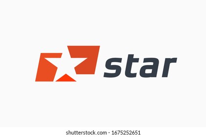 
 Bandera de señas vectoras con el logo estrella para el campeonato o partido de juego.  